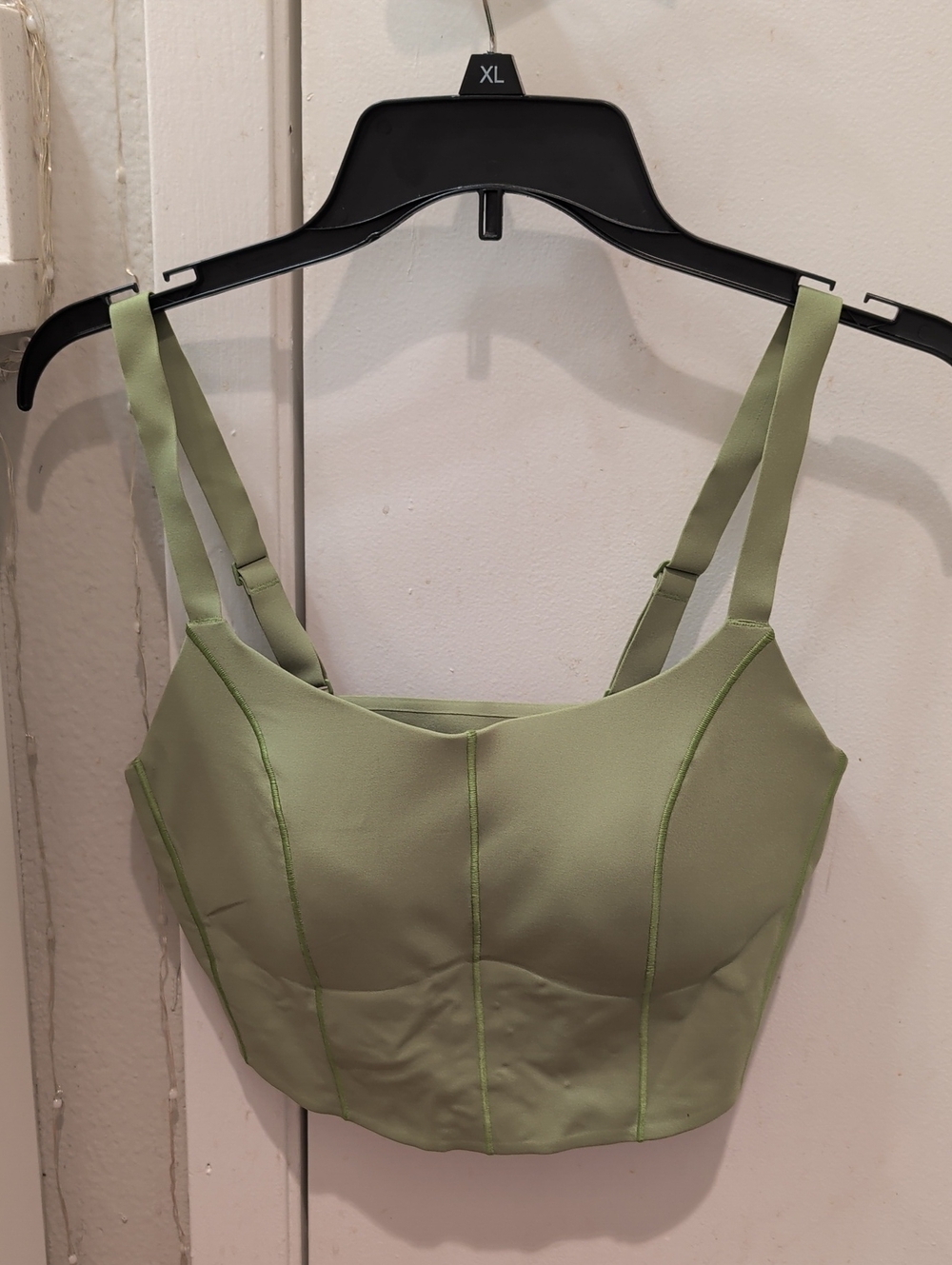 Aerie's Offline Sage Green Corset Style Sports Bra